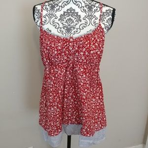 Maurices Red/ Flower Tank